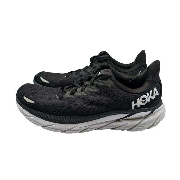 HOKA Clifton 8 Women’s 9 Black White Running Shoes Cushioned Neutral - Picture 2 of 9
